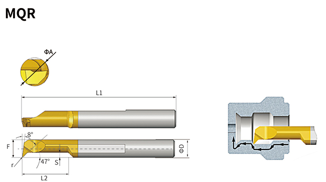 Inner Carbide Boring Tools Hole Boring Tools MQR Tiny Profiling 0