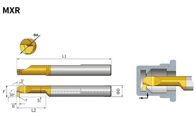 MXR Internal Back / Reverse Boring Bar For Mini Turning Lathe 0