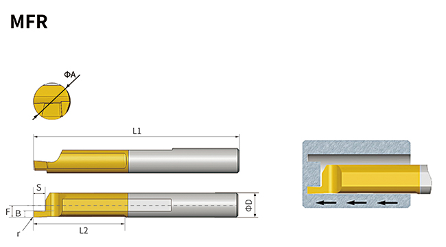 MFR Precision Inner Face Grooving Tools Carbide For Micro CNC Lathe 0