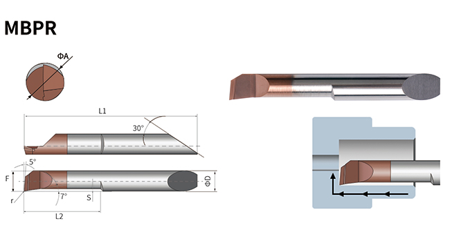 Rear End Tilt MBPR Internal Carbide Boring Tools Calibration-Free 0