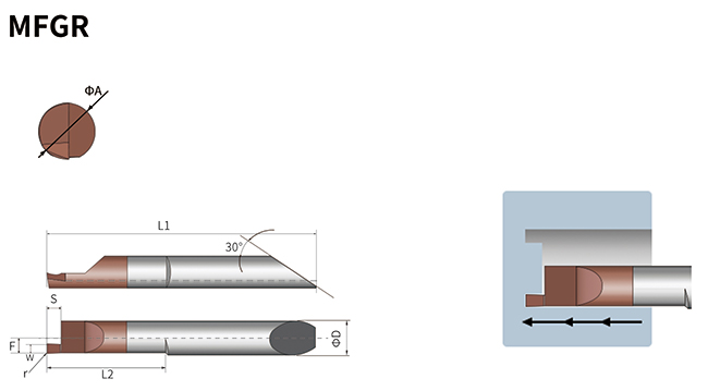 MFGR Carbide Boring Tools Face Grooving Inner-Cooling-Custom For Micro Turning 0