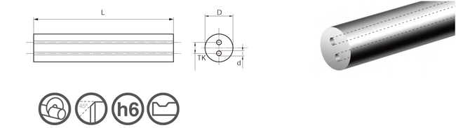 Sintered Tungsten Carbide Material Rods With Double Parallel Inner Hole 0