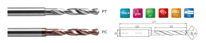 Tungsten Carbide Twist Drill Bits 3XD Smooth With Shank Chamfering 0