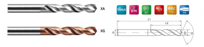 HRA 91~93.5 Coated Tungsten Steel Carbide Drilling Tools CNC Carbide 5XD Twist 0