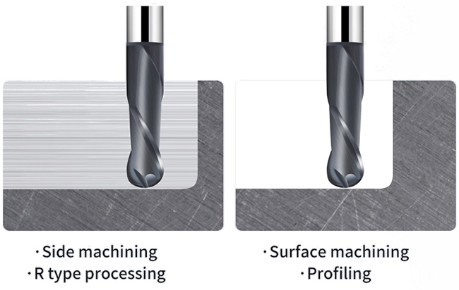 Diamond Coating Carbide Ball End Milling Cutter For Graphite Processing 0