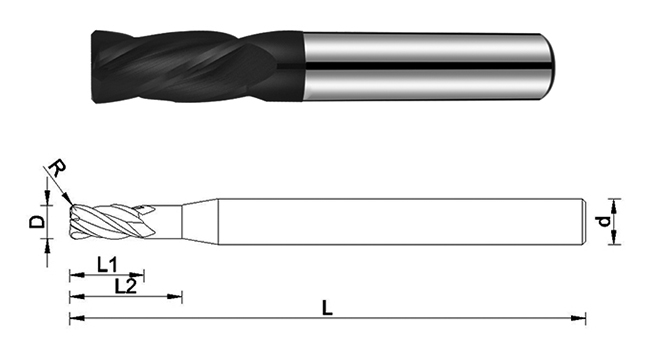 Ball Nose Carbide End Milling Cutters Diamond Coating For Graphite Processing 1