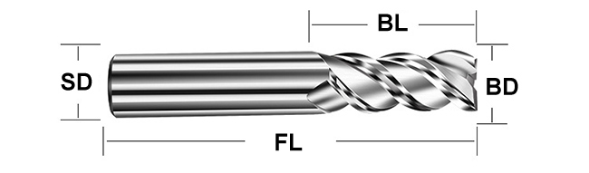 Carbide Mirror Finish Tungsten Carbide End Mill For Aluminum Alloy Machining 1